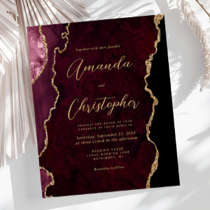Papier Faire-part de mariage chic écriture Budget Bourgog