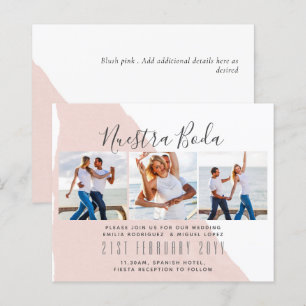 Papier Faire-Part de Mariage Collage de Photos Nuestra Bo