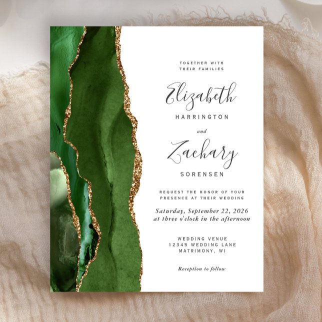 Papier Faire-part de mariage d'âge d'or vert du chasseur  (Créateur téléchargé)