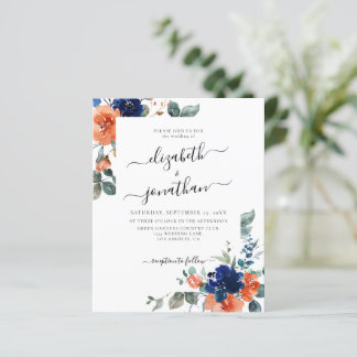 Papier Faire-part de mariage de budget floral de la marin