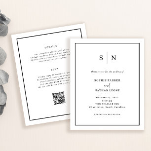 Papier Faire-part de mariage de code QR budget minimal et
