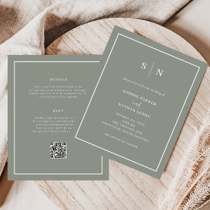 Papier Faire-part de mariage de code QR budget minimal et
