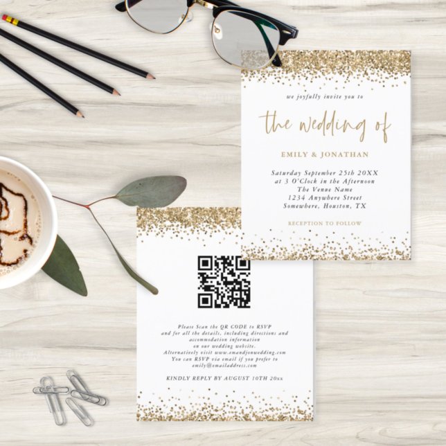 Papier Faire-part de mariage de code QR de la Parties sci (Créateur téléchargé)