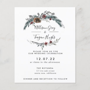 Papier Faire-part de mariage de couronne de fleurs   Flye