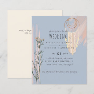 Papier Faire-part de mariage de la fourche bleu foncé