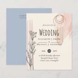 Papier Faire-part de mariage de la fourche bleu foncé