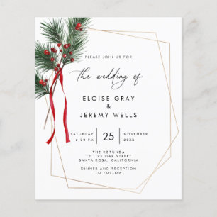 Papier Faire-part de mariage de Noël