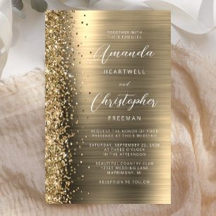 Papier Faire-part de mariage de Parties scintillant Gold 
