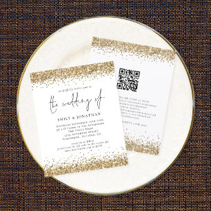 Papier Faire-part de mariage de Parties scintillant Gold 