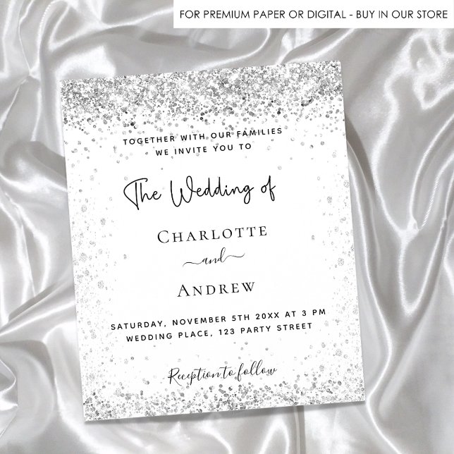 Papier Faire-part de mariage de script de parties scintil (Créateur téléchargé)