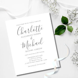 Papier Faire-part de mariage de script de signature du bu