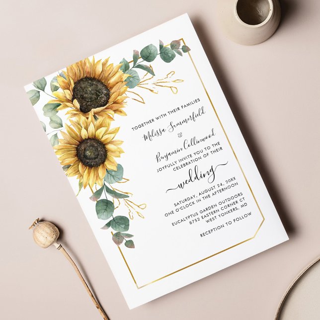 Papier Faire-part de mariage d'Eucalyptus floral de tourn (Créateur téléchargé)