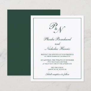 Papier Faire-part de mariage du budget vert de la forêt d