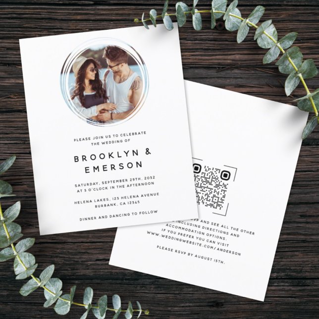 Papier FAIRE-PART DE MARIAGE du code QR du cercle budgéta (Créateur téléchargé)