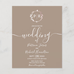 Papier Faire-part de mariage économique avec monogramme G