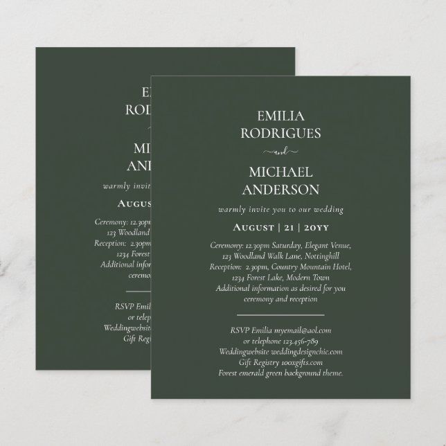 Papier Faire-part de mariage espagnol BILINGUAL Nuestra B (Devant / Derrière)