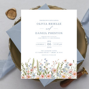 Papier Faire-part de mariage Fleur sauvage couleur budget