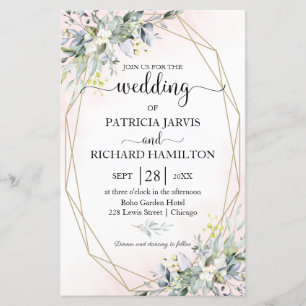 Papier Faire-part de mariage géométrique à prix abordable