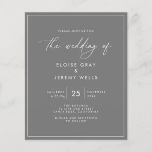 Papier Faire-part de mariage gris