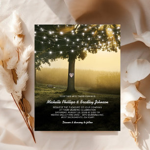 Papier Faire-Part de Mariage Lumières d'Arbre Rustique Éc