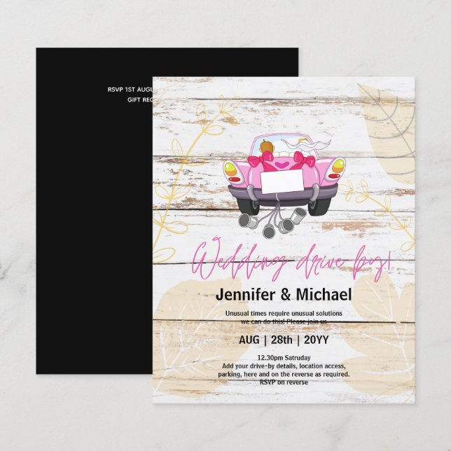Papier Faire-part de mariage mignon à petit prix pour une (Devant / Derrière)