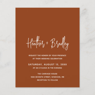 Papier Faire-part de mariage minimaliste cuivre moderne p