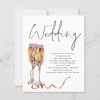 Faire-part de mariage minimaliste de champagne