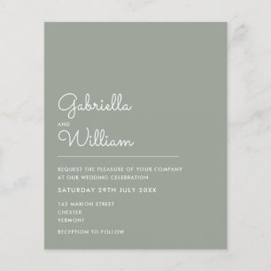 Papier Faire-part de mariage minimaliste écologique de l'