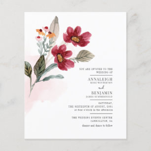 Papier Faire-part de mariage minimaliste floral à petit b