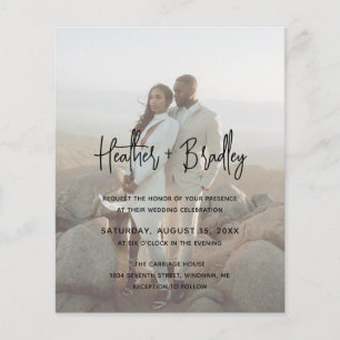 Papier Faire-part de mariage minimaliste moderne et budge