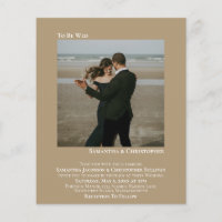 Faire-part de mariage MINIMUM photo Tan BUDGET