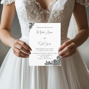 Papier Faire-part de mariage moderne élégante en dentelle