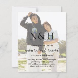 Papier Faire-part de mariage moderne et budget monogramme