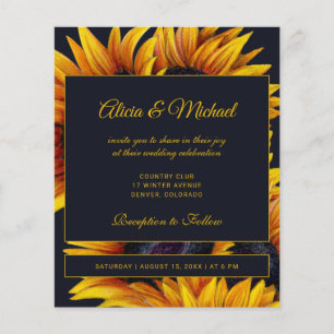 Papier Faire-part de mariage moderne tournesols soleil do