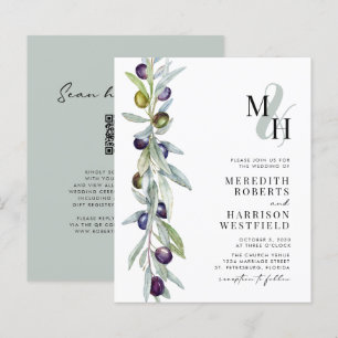 Papier Faire-part de mariage Monogramme de la branche d'o