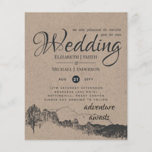 Papier Faire-part de mariage Montagnes Rocheuses rustique