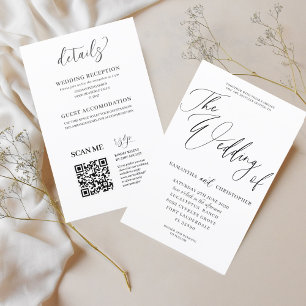 Papier Faire-part de mariage noir et blanc Budget tout-en