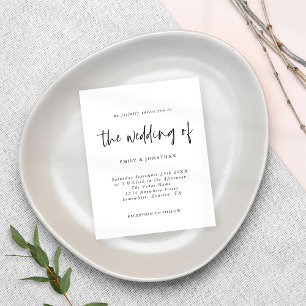 Papier Faire-Part de Mariage Noir et Blanc Minimaliste Bu