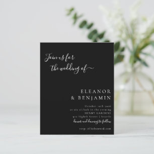 Papier Faire-part de mariage noir solide minimaliste du b