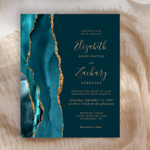 Papier Faire-part de mariage pas cher agate dorée sarcell