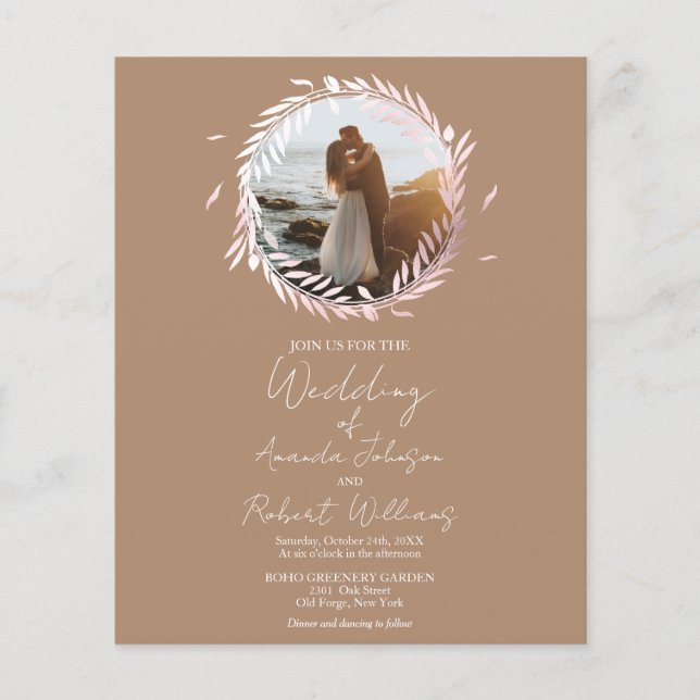 Papier Faire-part de mariage photo du budget de la couron (Devant)