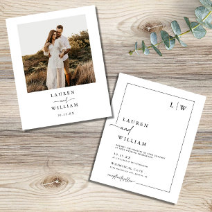 Papier Faire-part de mariage photo du script Boho Budget