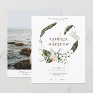 Papier Faire-part de mariage photo floral boho budget ave