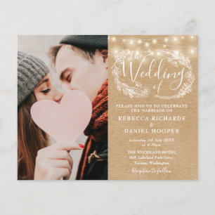 Papier Faire-Part de Mariage Photo Kraft Tout En Un
