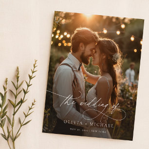 Papier Faire-part de mariage photo moderne Vellum Overlay