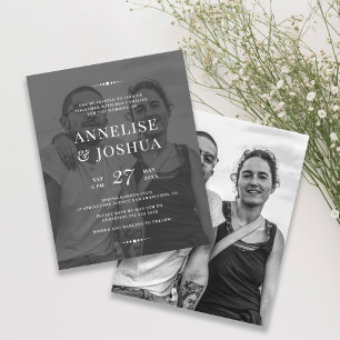 Papier Faire-part de mariage photo noir et blanc moderne