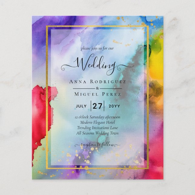 Papier FAIRE-PART DE MARIAGE PRIDE EN COURSE Encre LeahG (Devant)