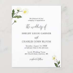 Papier Faire-part de mariage rustique à budget avec fleur