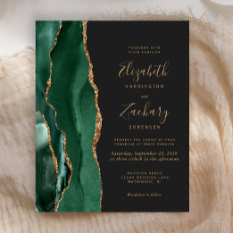 Papier Faire-part de mariage sombre émeraude de budget ve
