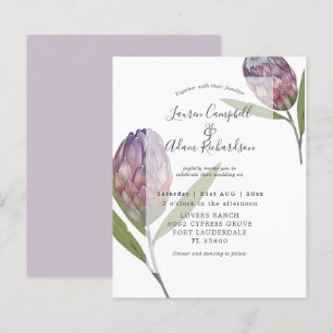 Papier Faire-part de mariage violet Budget Botanical Prot